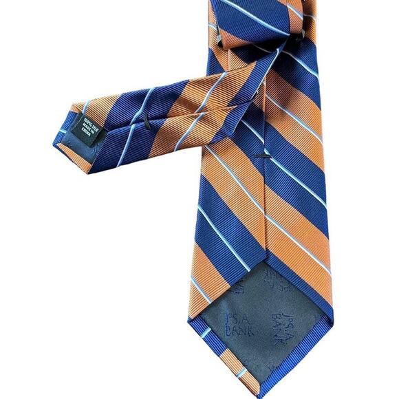Jos A Bank Joseph Mens Traveler Stain Resistant Diagonol Stripe Necktie Tie Silk - Picture 12 of 16